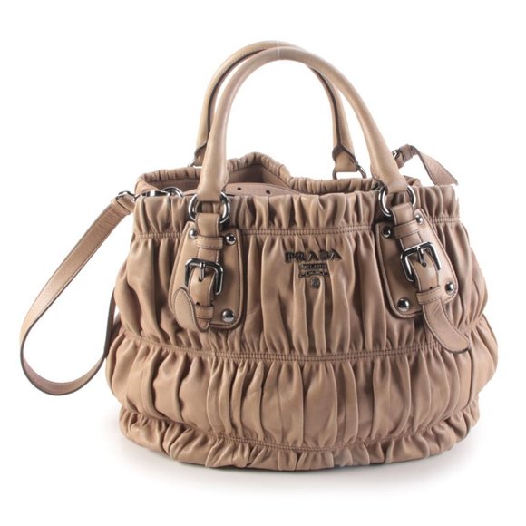 Prada Gauffre Satchel Beige Nappa Leather - Picture 1 of 15